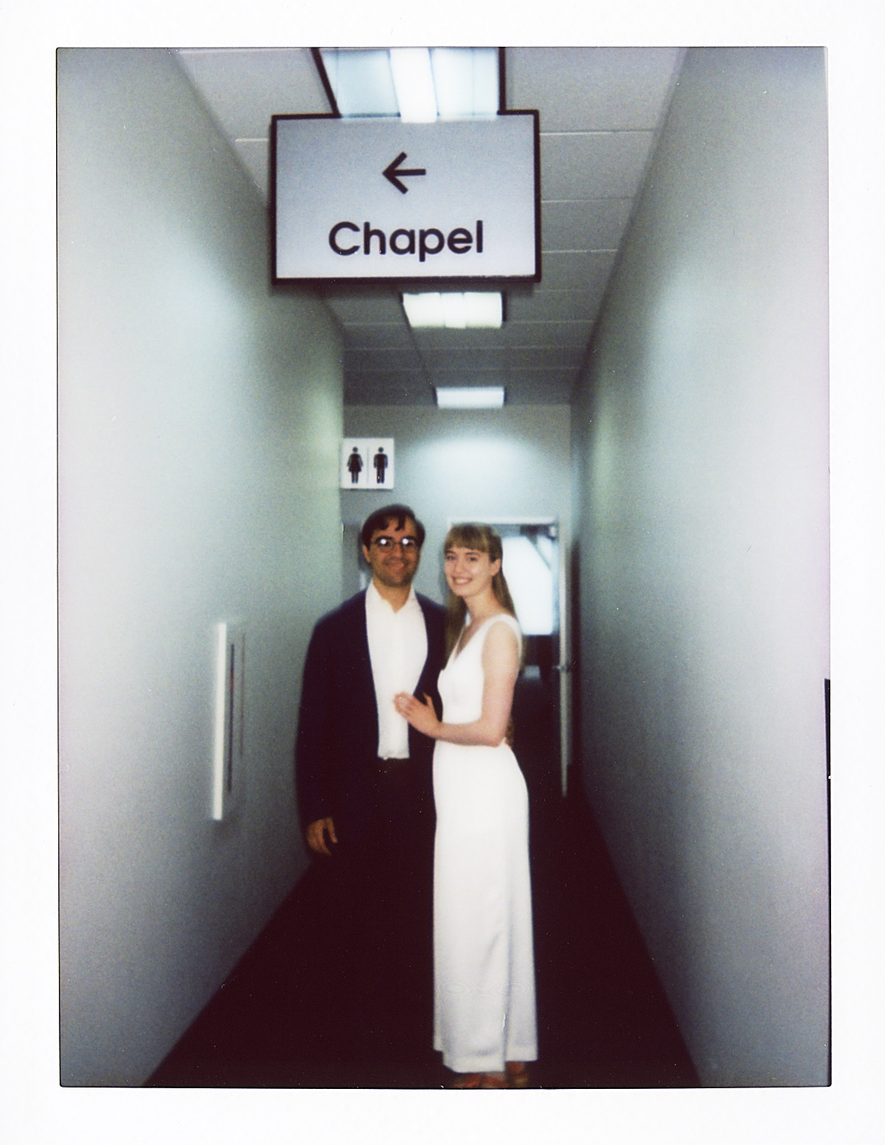 photo of bride and groom in a municipal building